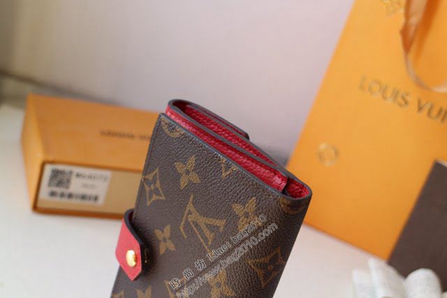 lv錢包 Pallas錢夾 M60140紫紅 lv小牛皮翻蓋女錢包  lvqb1047